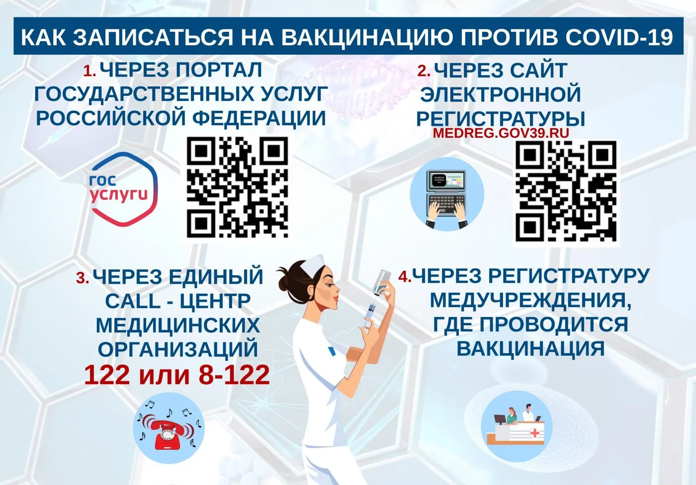 Как записаться на вакцинацию от новой коронавирусной инфекции Covid-19